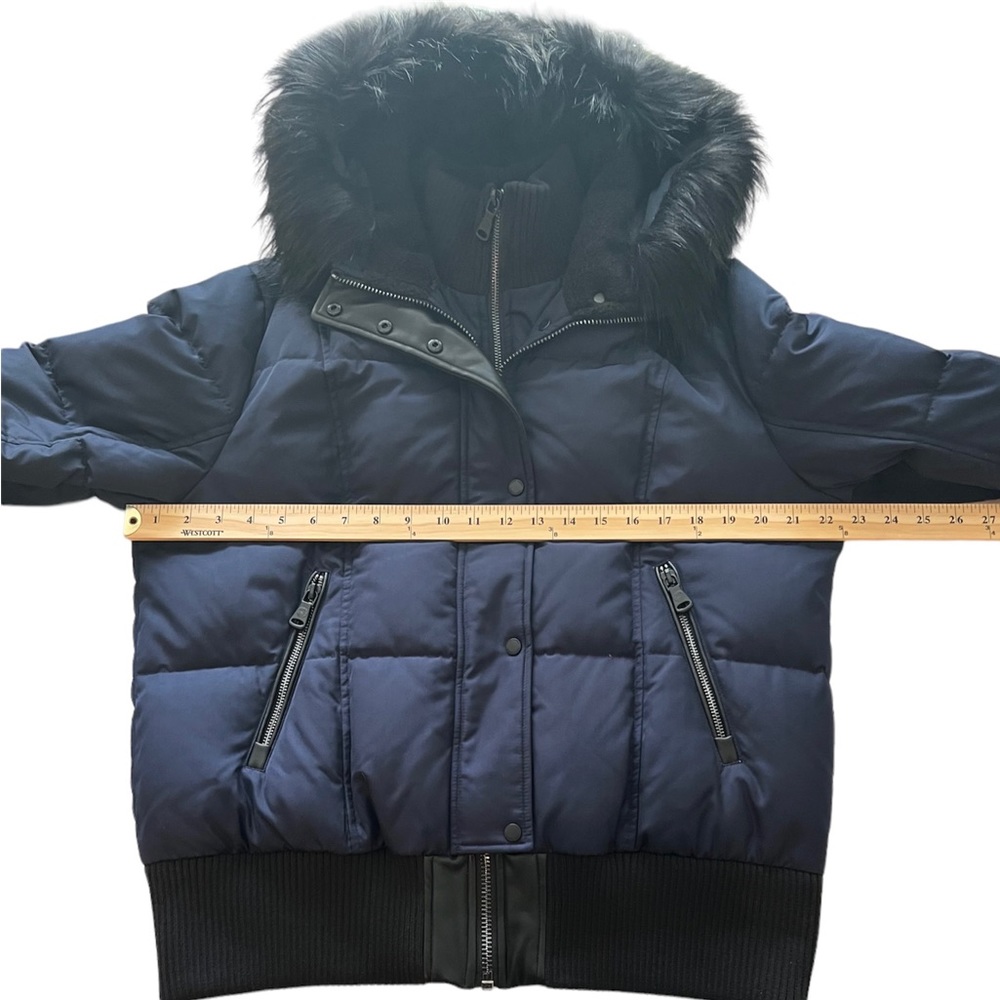 NWT Vince Camuto Quilted Down Fill Bomber Coat with Faux Fur Navy Black XL Women - Picture 7 of 16